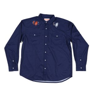 Navy Long Sleeve Button Up Shirt
